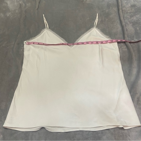 Frame Off-White Frayed Satin Cami Top 21887 - Picture 9 of 11